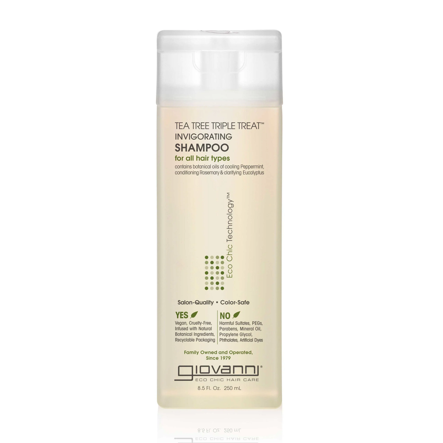 GIOVANNI Tea Tree Triple Treat Invigorating Shampoo - Cooling Peppermint, Eucalyptus & Rosemary, Helps Strengthen & Rejuvenate Hair & Scalp, Salon Quality, Paraben Free, Tea Tree Shampoo.